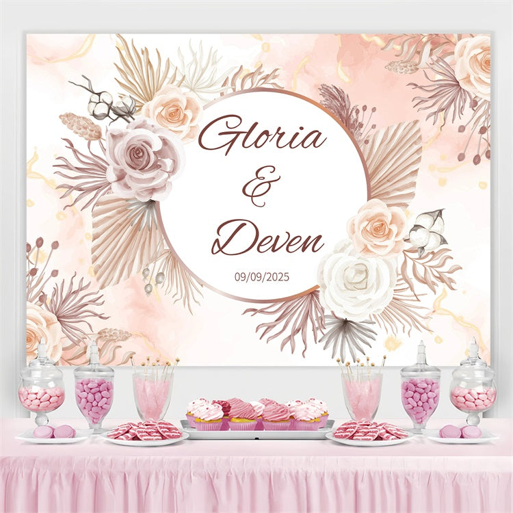 Wedding Backdrop Ideas Rustic Neutral Bloom Customized Backdrop UK GQ3-225