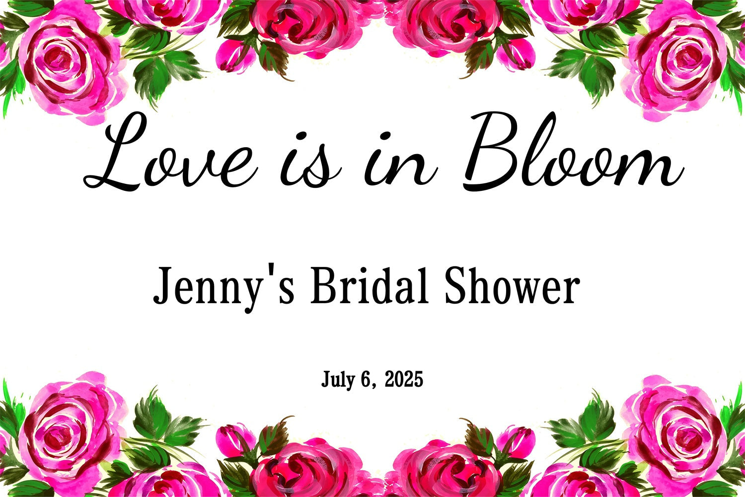 Bridal Shower Backdrop Romantic Bloom Rose Personalized Backdrop UK GQ3-230