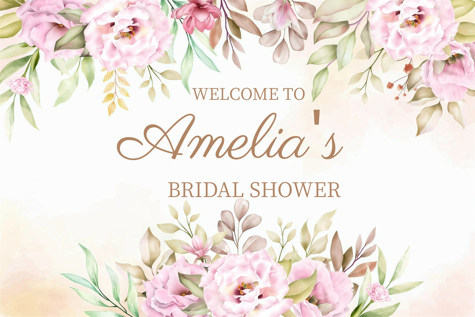 Bridal Shower Backdrop Elegant Pastel Flower Customized Backdrop UK GQ3-232