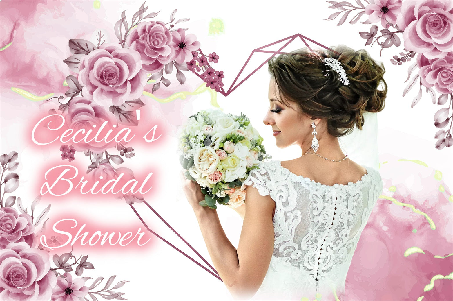 Bridal Shower Backdrops For Photos Dreamy Rose Garden Customized Backdrop UK GQ3-236