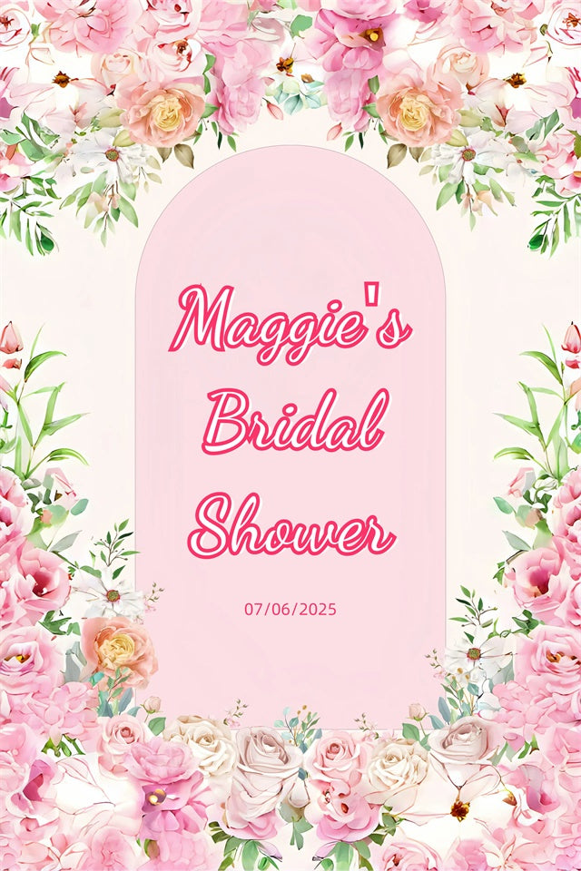 Customized Backdrop For Bridal Shower Elegant Rose Archway Backdrop UK GQ3-238