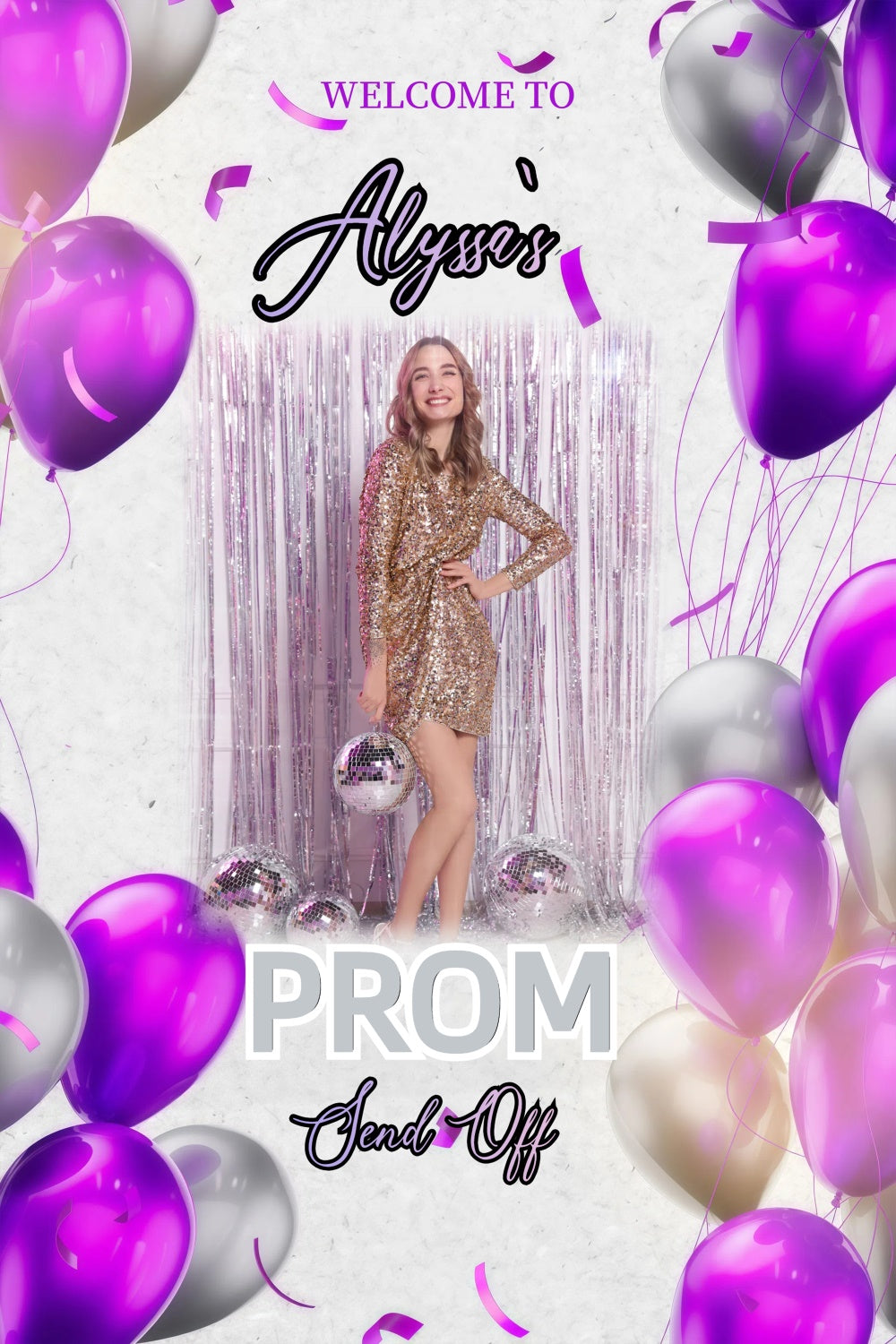Prom Backdrop Ideas Purple Balloon Prom Graduation Party Custom Backdrop UK GQ3-251
