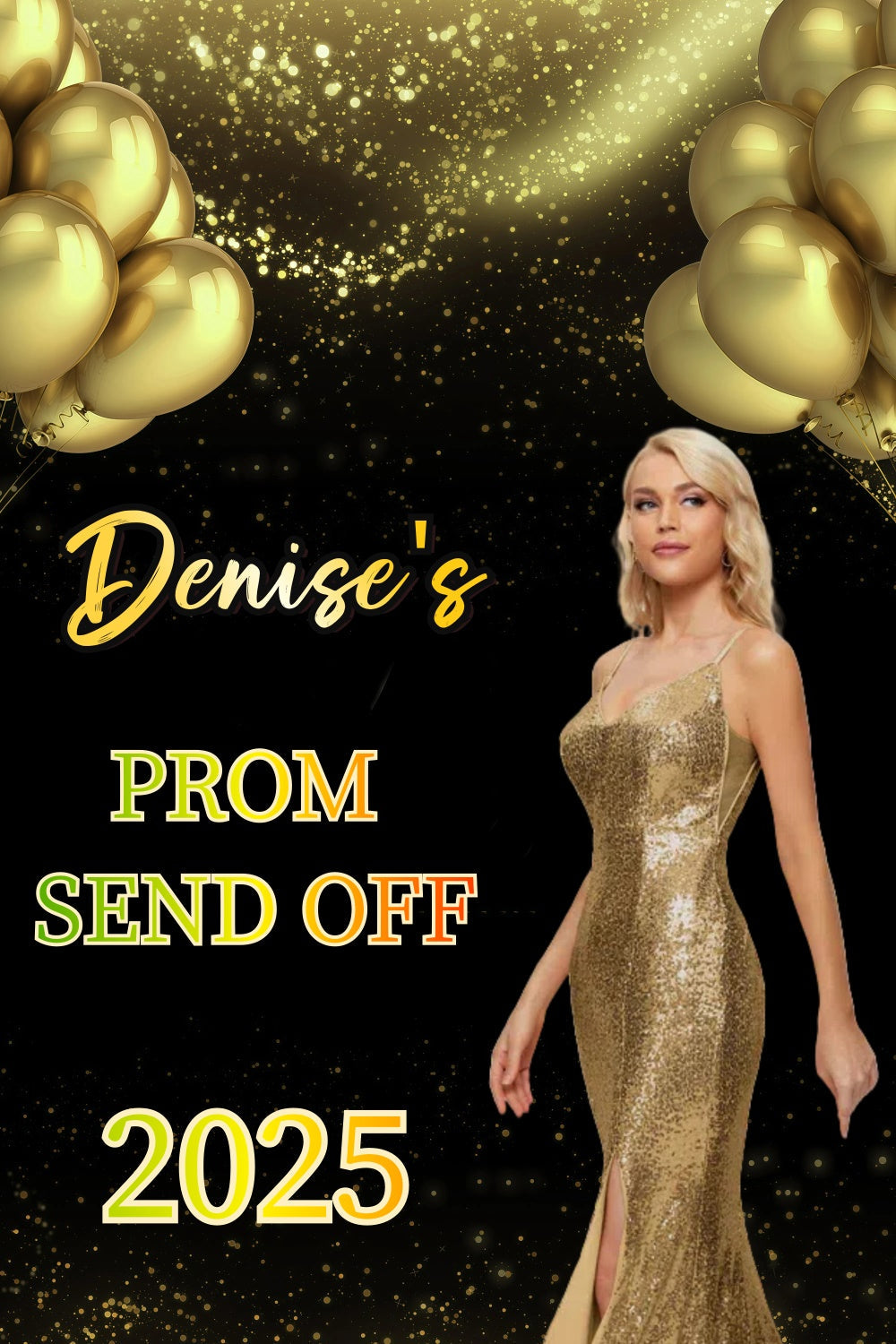 Prom 2025 Backdrop Classy Gold Dress Graduation Party Customized Backdrop UK GQ3-252