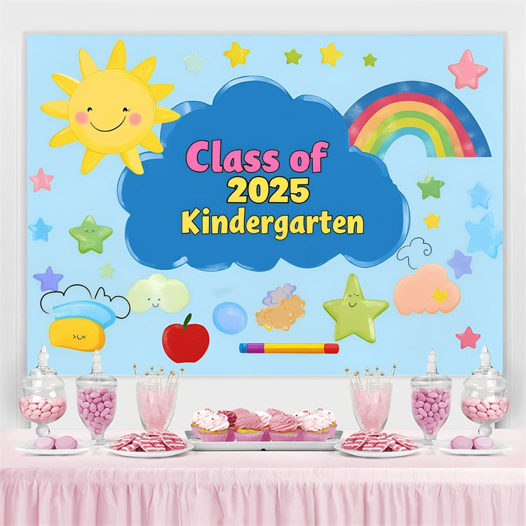 Preschool Graduation Backdrop Cloud Rainbow Graduation Party Backdrop UK GQ3-256