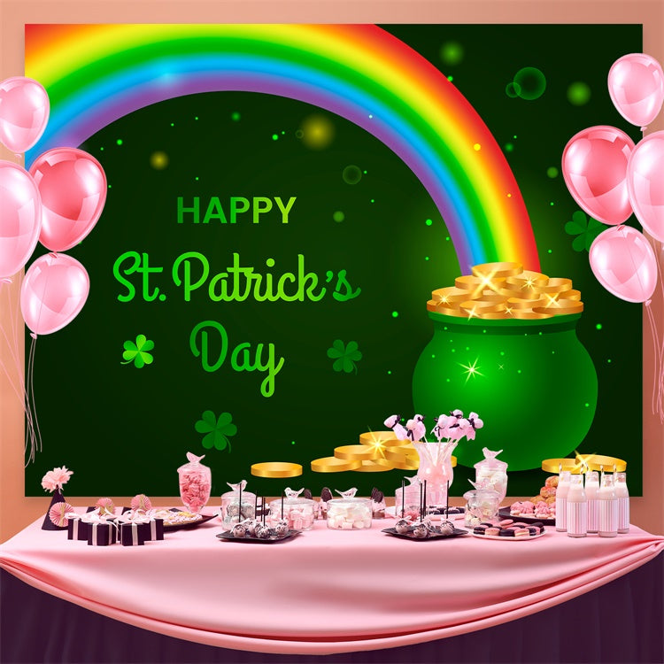 St Patrick's Day Photo Backdrop Rainbow Gold Pot Magic Backdrop UK GQ3-54