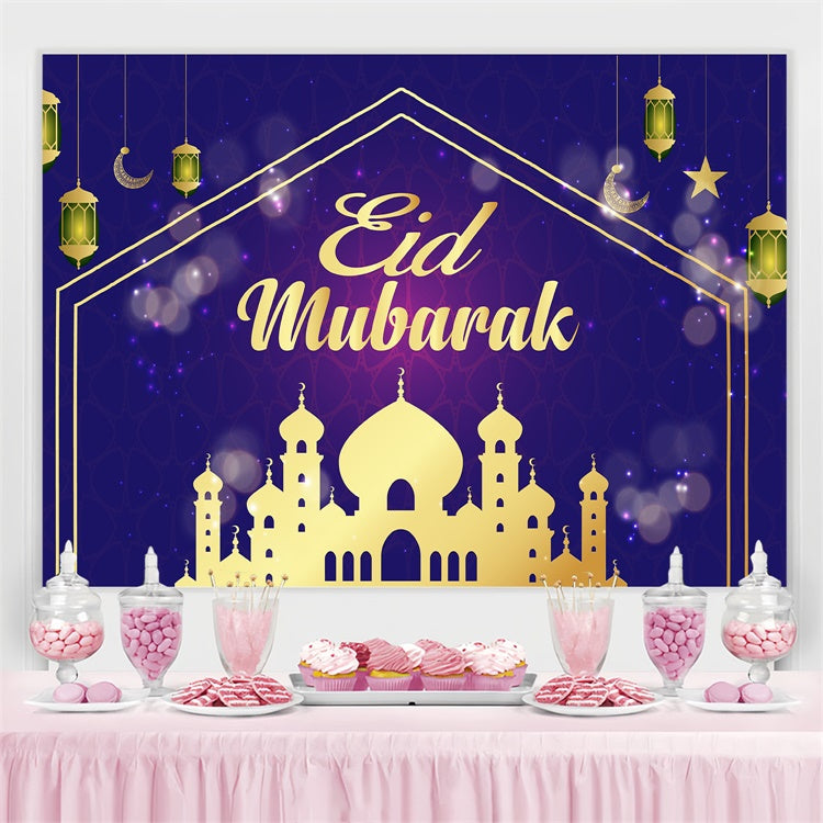 Eid Mubarak Backdrop Elegant Blue Eid Mubarak Backdrop UK GQ3-64