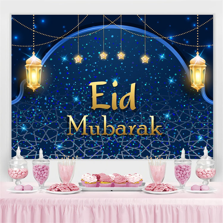 Eid Mubarak Backdrop Royal Blue Festive Night Eid Backdrop UK GQ3-68