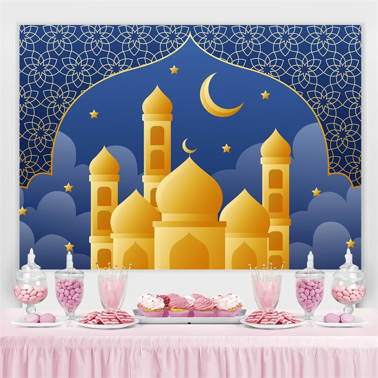 Eid Mubarak Backdrop Starry Night Grand Mosque Eid Backdrop UK GQ3-72