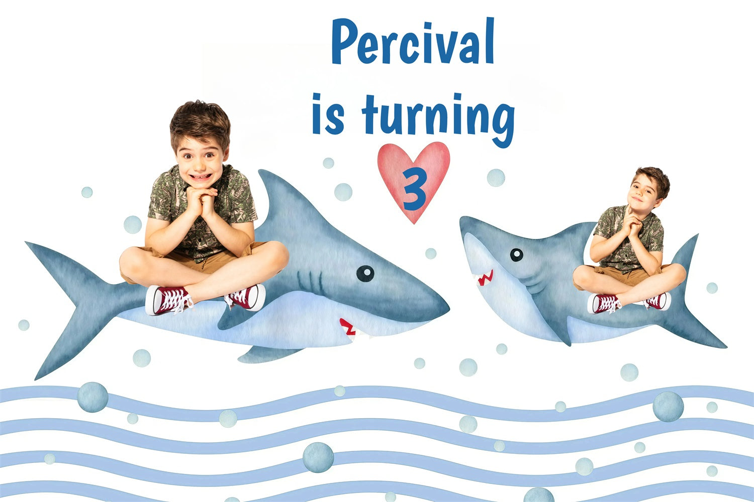Customized Backdrop For Birthday Shark Fun Party Backdrop UK GQ4-231