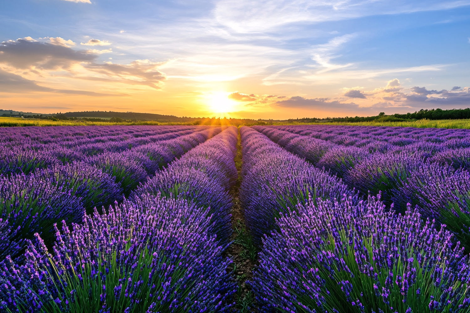 Purple Flowers Backdrop Blooming Lavender Horizon Photo Backdrop UK GQ4-29
