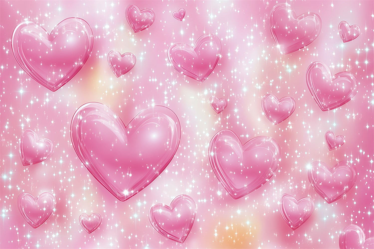 Old School Photo Backdrop Sparkling Pink Hearts Vintage Backdrops UK GQ4-298