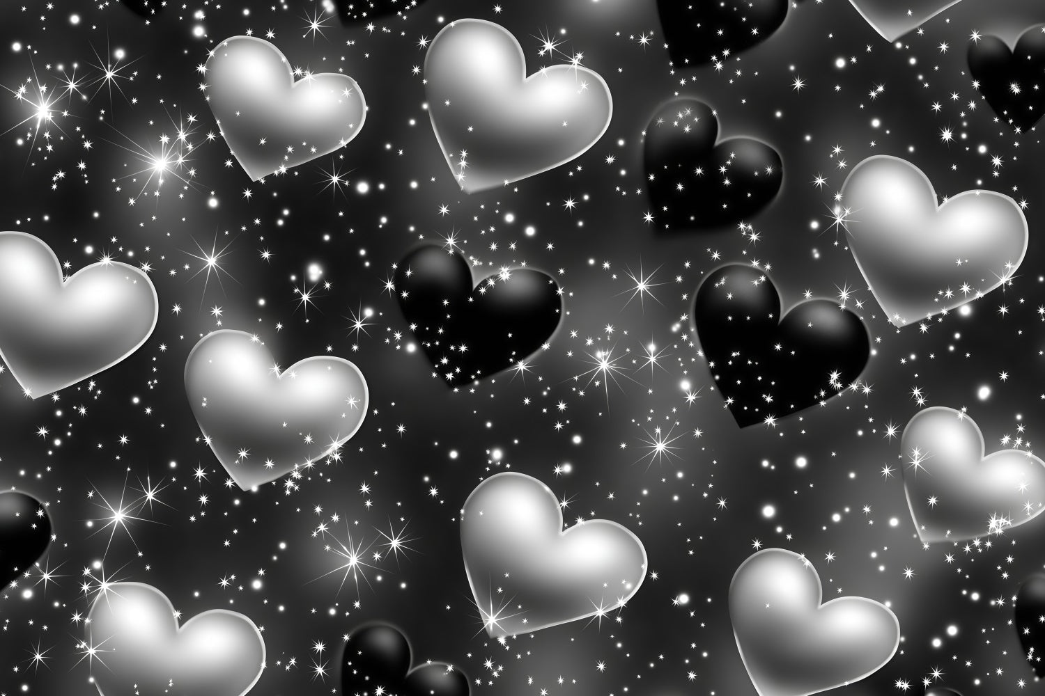 Old School Backdrop Midnight Glow Silver Heart Vintage Backdrop UK GQ4-299
