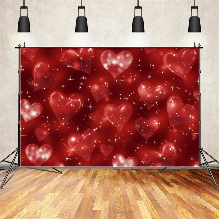 Old School Photo Backdrop Shining Red Love Hearts Vintage Backdrops UK GQ4-300