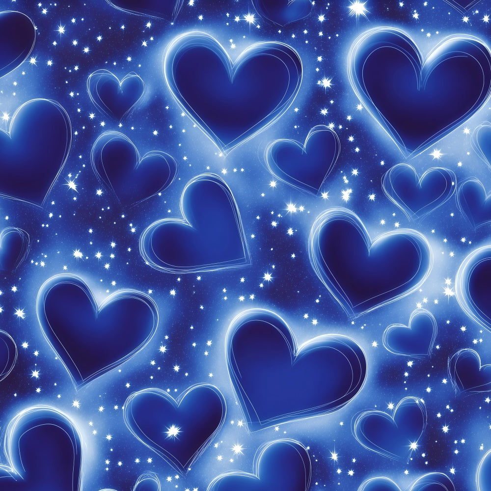 Old School Backdrop Twilight Blue Shining Hearts Vintage Backdrop UK GQ4-301