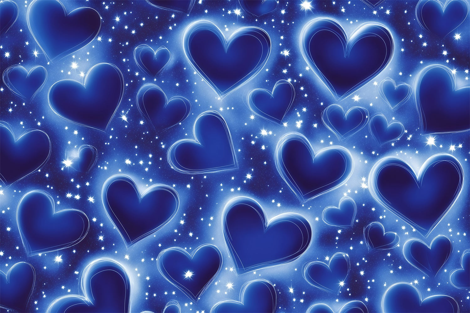 Old School Backdrop Twilight Blue Shining Hearts Vintage Backdrop UK GQ4-301