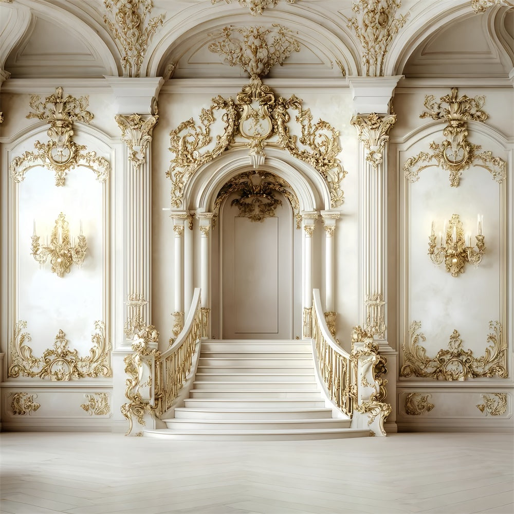 Retro Photo Backdrop Glamorous Baroque Hall Vintage Backdrop UK GQ4-304