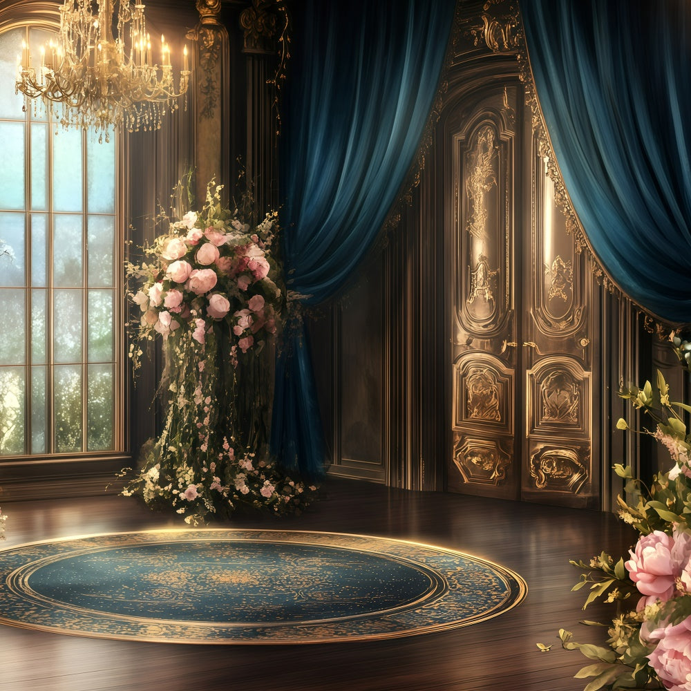 Antique Backdrop Rose Garden Palace Vintage Photography Backdrops UK GQ4-306