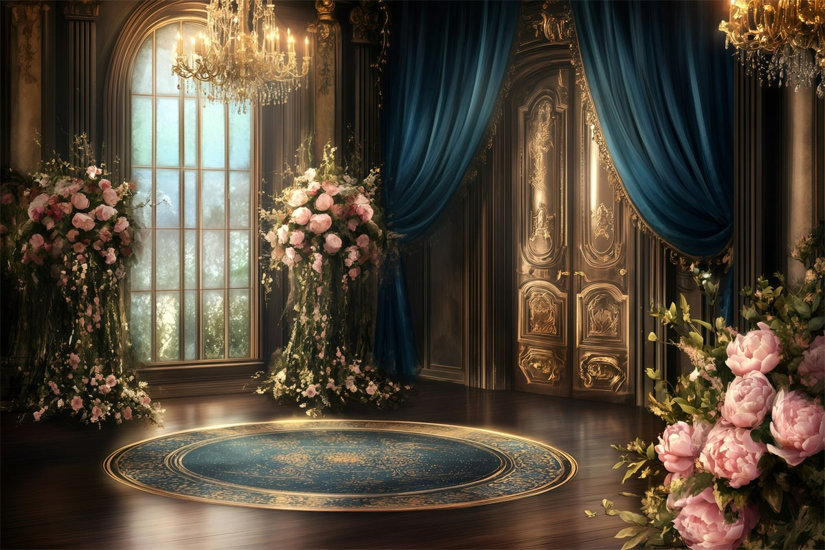 Antique Backdrop Rose Garden Palace Vintage Photography Backdrops UK GQ4-306