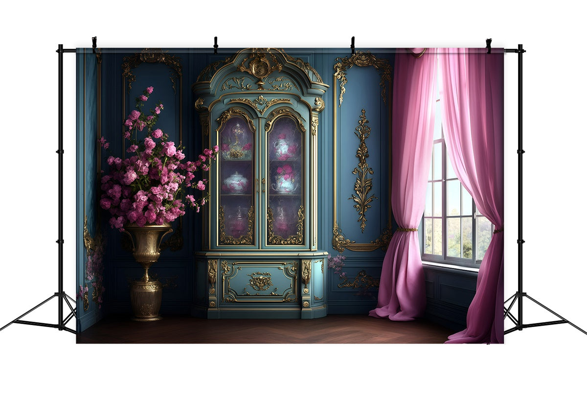 Victorian Photo Backdrop Elegant French Room Vintage Backdrop UK GQ4-313