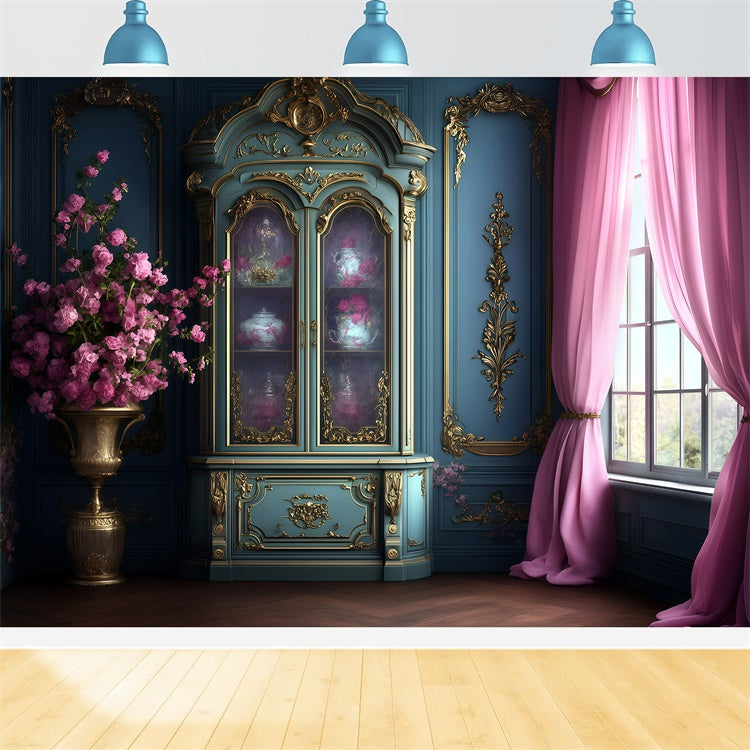 Victorian Photo Backdrop Elegant French Room Vintage Backdrop UK GQ4-313