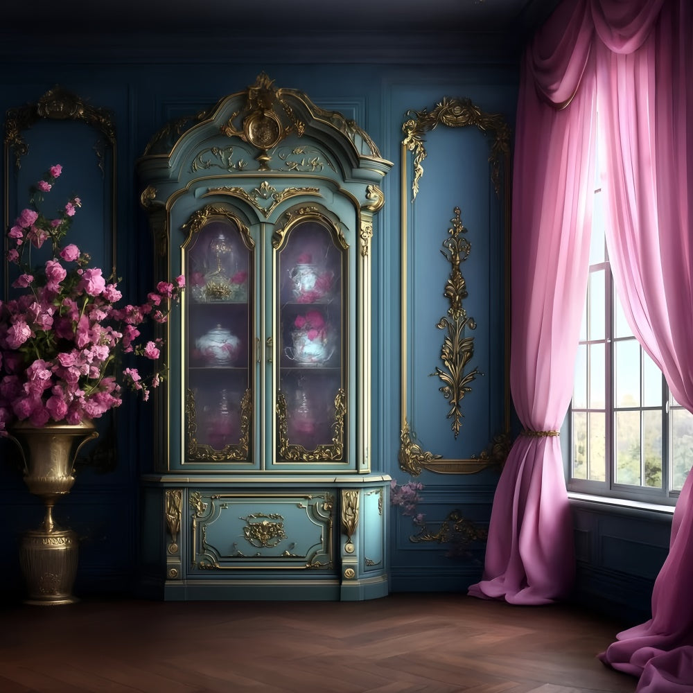 Victorian Photo Backdrop Elegant French Room Vintage Backdrop UK GQ4-313