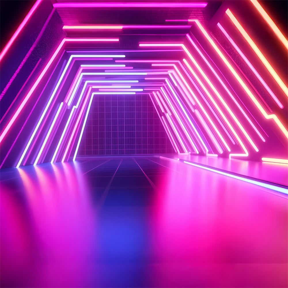 Vintage Photography Backdrops Electric Neon Party Tunnel Backdrop UK GQ4-316