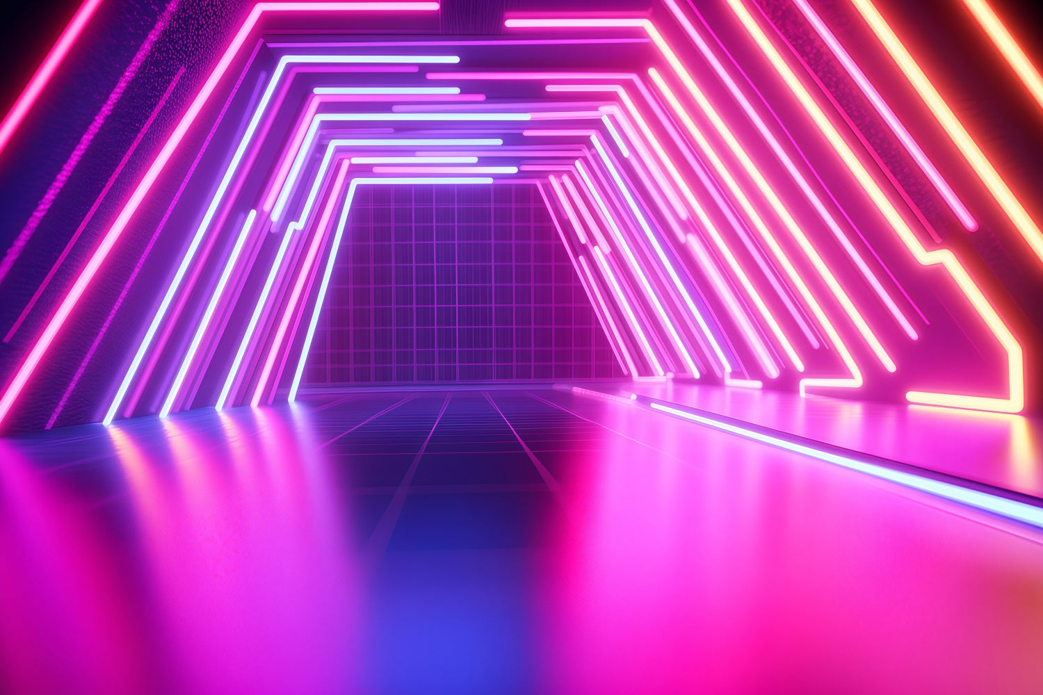 Vintage Photography Backdrops Electric Neon Party Tunnel Backdrop UK GQ4-316