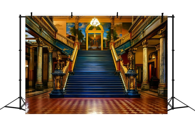 Vintage Backdrop For Photoshoot Grand Royal Staircase Backdrop UK GQ4-321