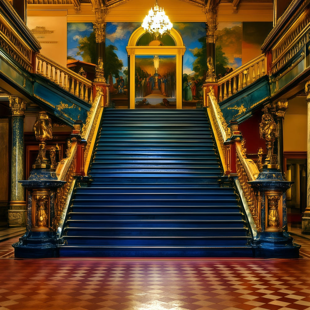 Vintage Backdrop For Photoshoot Grand Royal Staircase Backdrop UK GQ4-321