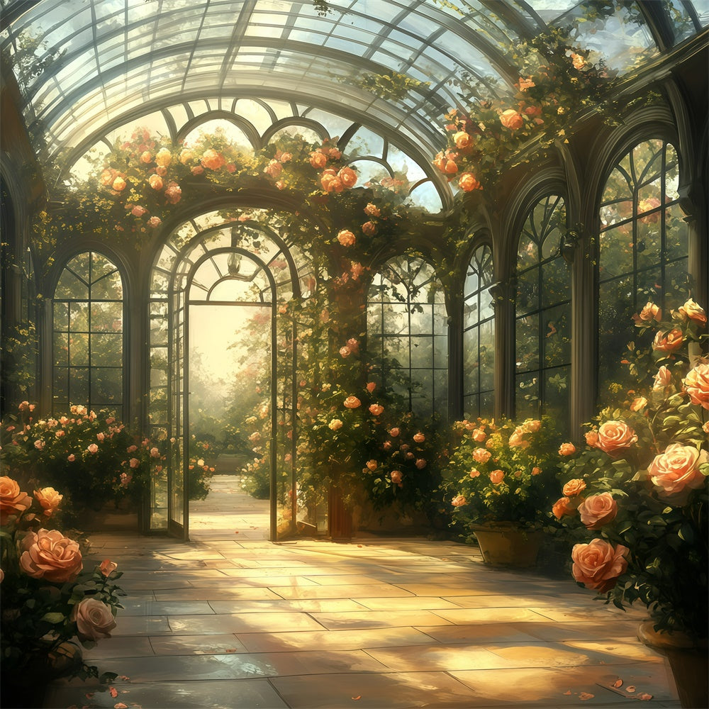 Vintage Backdrop For Photoshoot Romantic Glasshouse Rose Backdrop UK GQ4-335