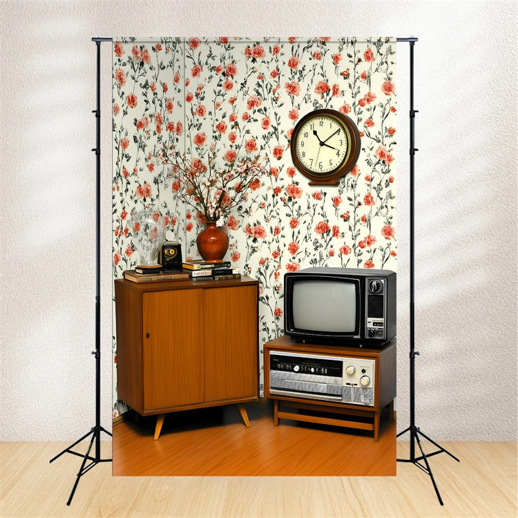 Vintage Backdrops For Photography Nostalgic Room Floral Accent Backdrop UK GQ4-343
