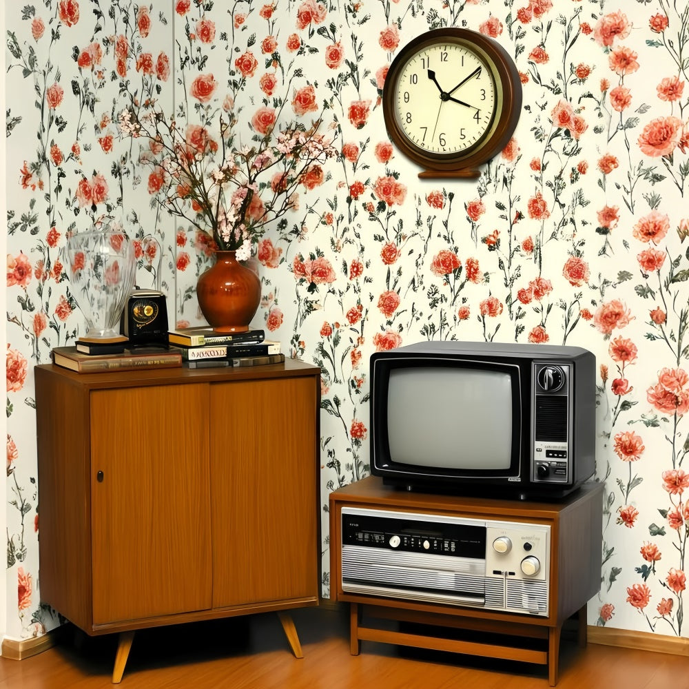 Vintage Backdrops For Photography Nostalgic Room Floral Accent Backdrop UK GQ4-343