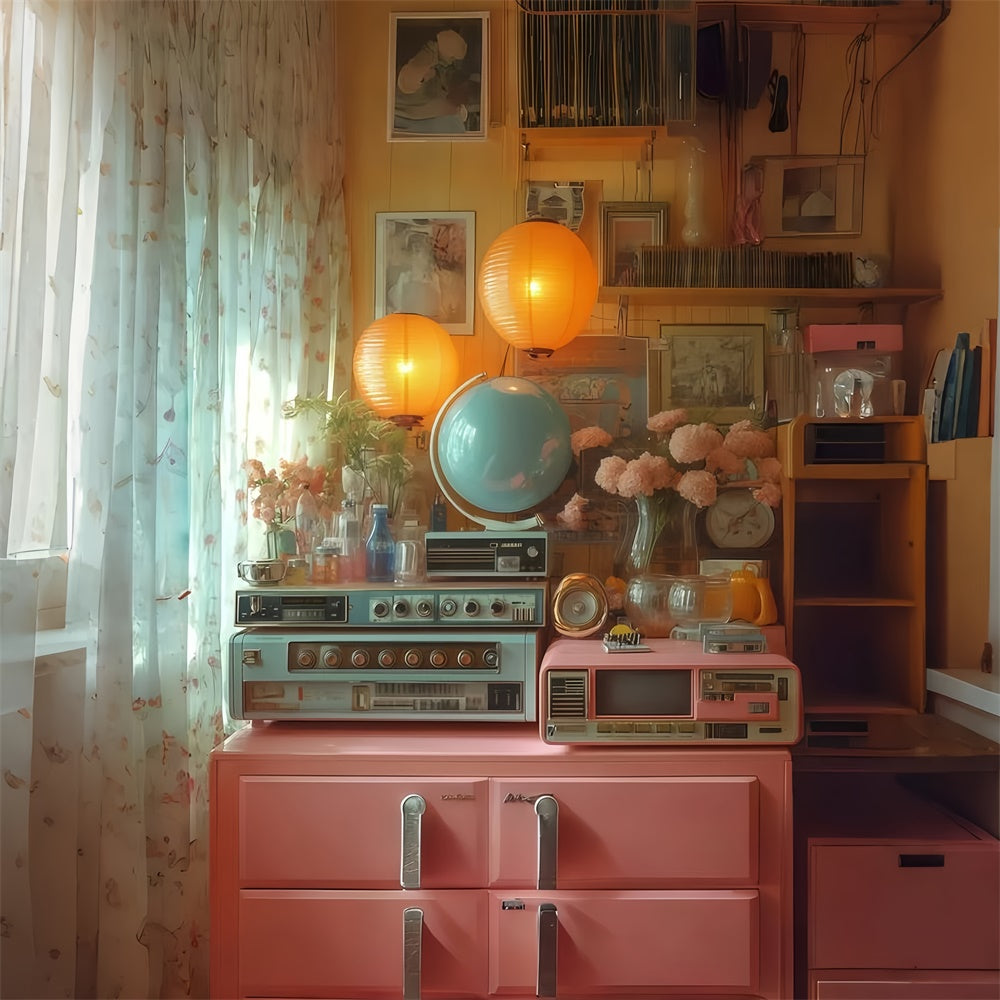 Vintage Photography Backdrops Colorful Vintage Bedroom Backdrop UK GQ4-344
