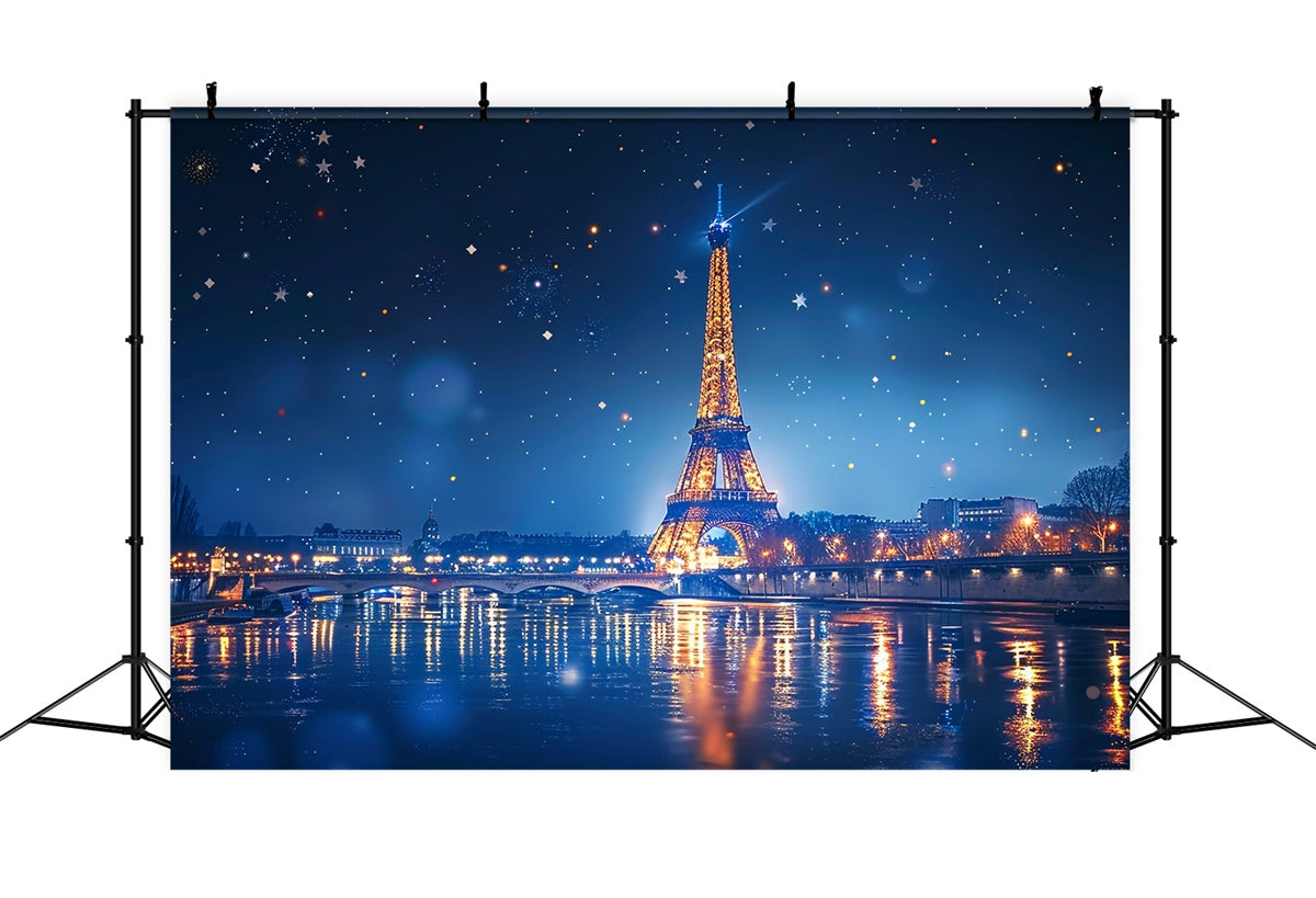 Night In Paris Backdrop Starry Sky Paris River Backdrop UK GQ4-46