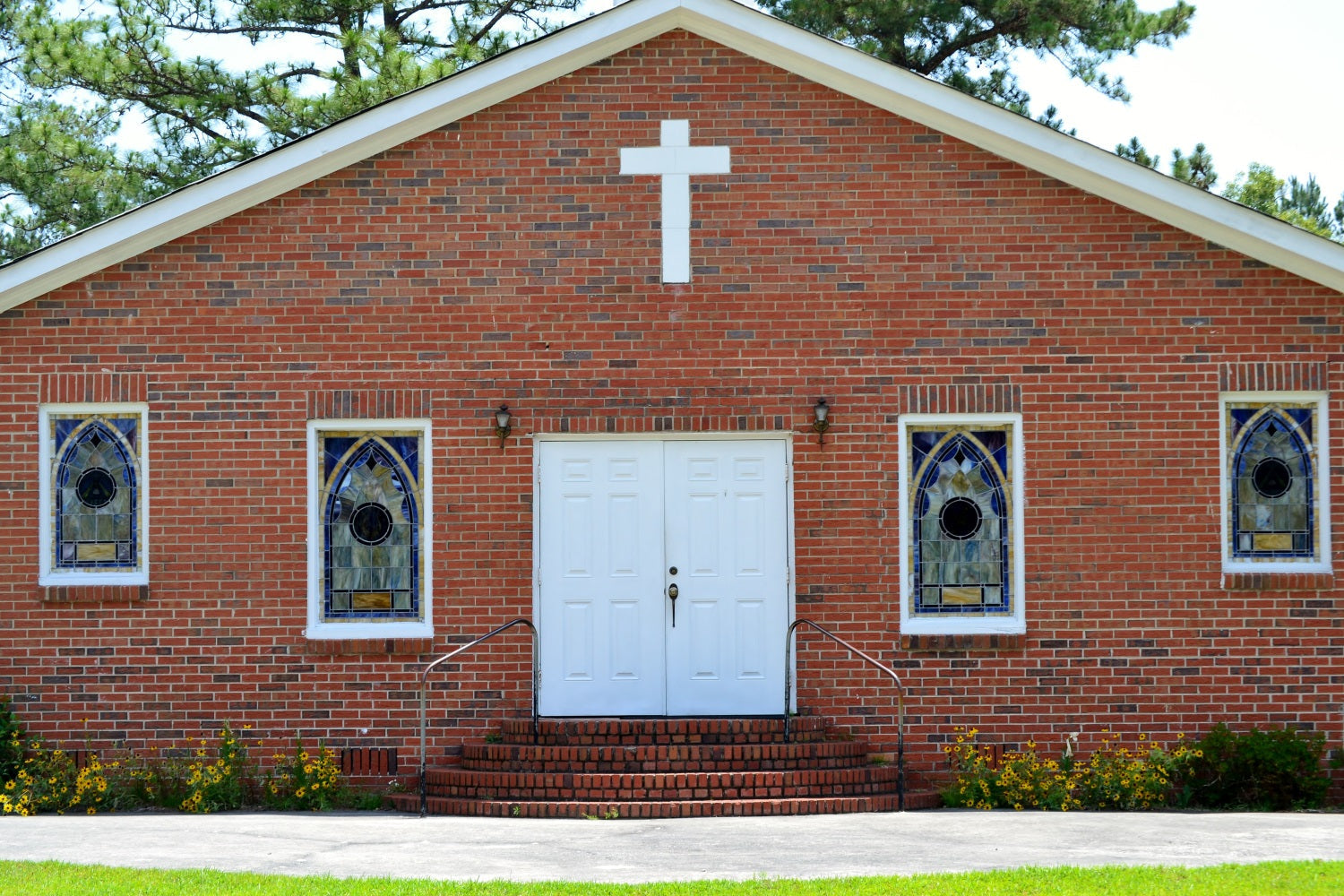Church Backdrop Pointed Window Brick Architecture Backdrop UK GQ4-70