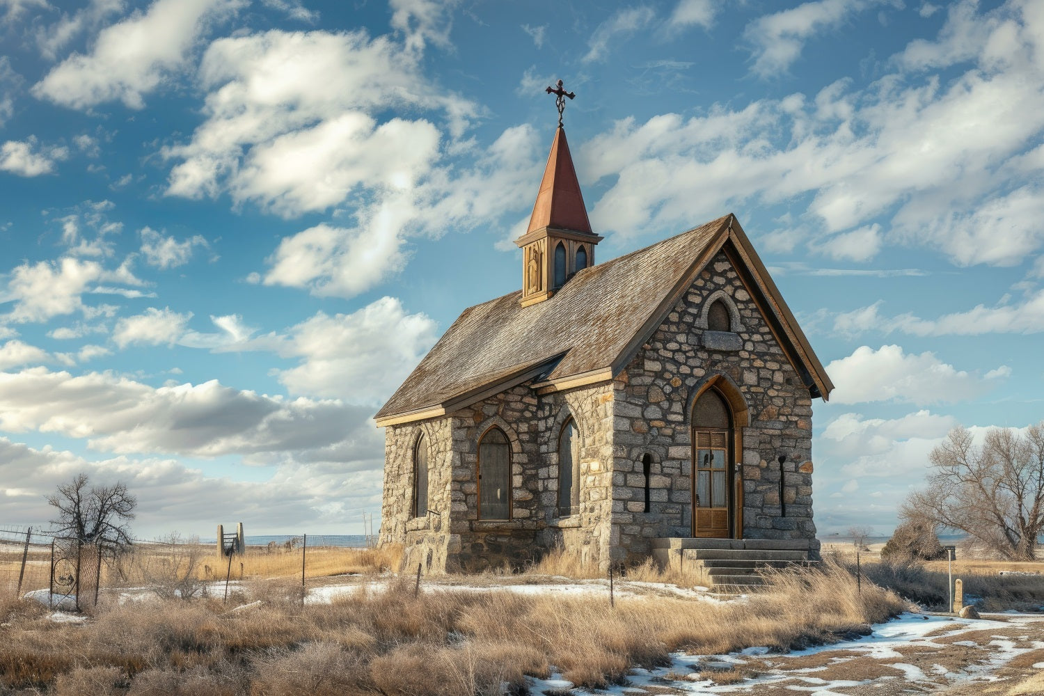 Church Backdrop Ideas Blue Sky Stone Architecture Backdrop UK GQ4-73