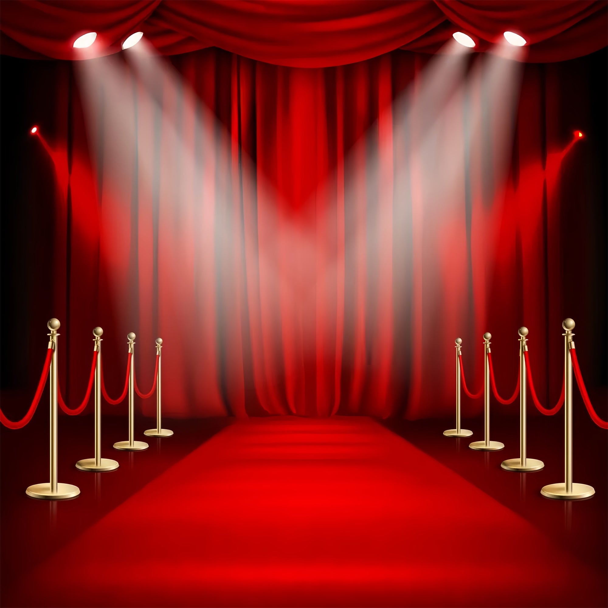 Red Carpet Backdrop Glamorous Entrance Red Drapes Backdrop UK GQ4-81
