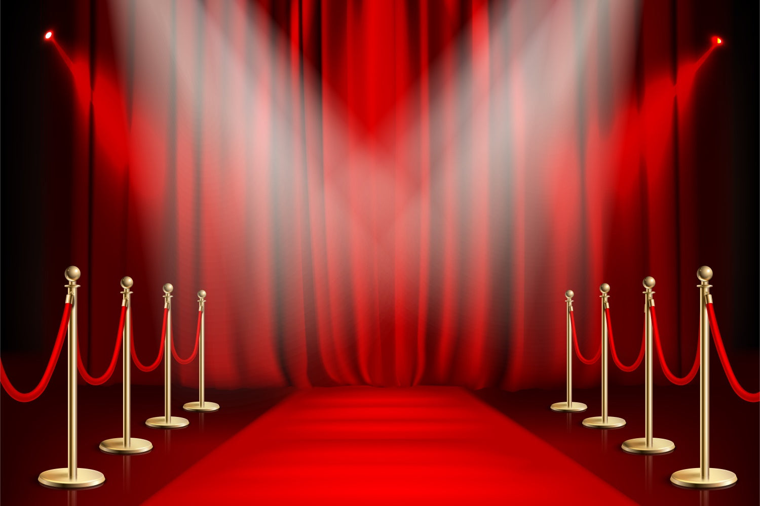 Red Carpet Backdrop Glamorous Entrance Red Drapes Backdrop UK GQ4-81