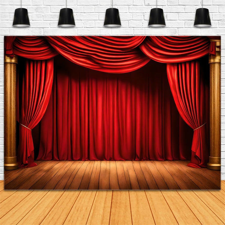 Backdrop Red Carpet Classic Stage Golden Pillar Backdrop UK GQ4-88