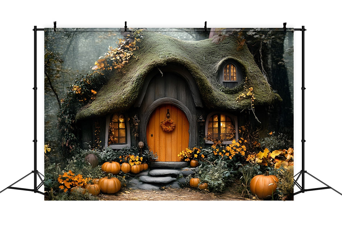 Autumn Backdrops Fairy Tale Pumpkin Cottage Backdrop UK GQ5-105