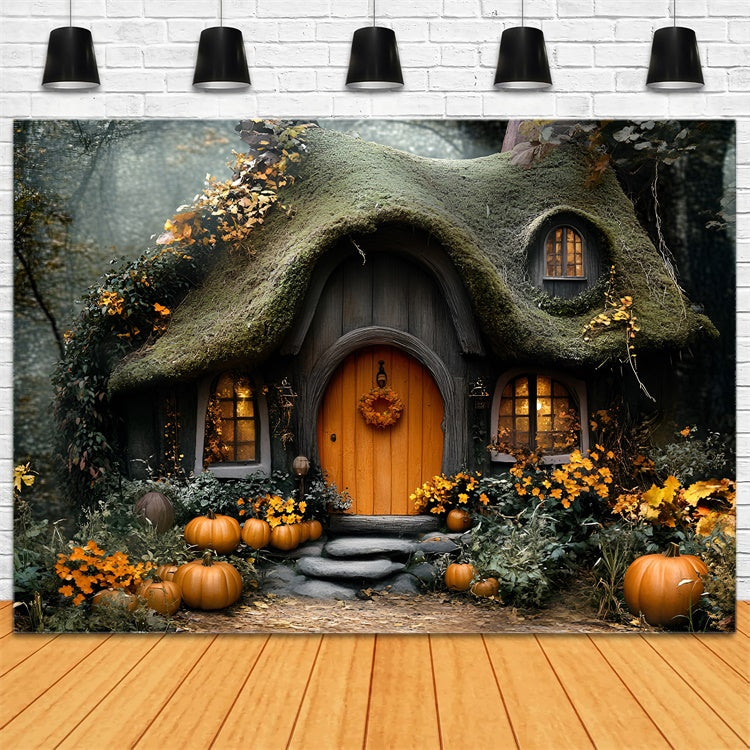 Autumn Backdrops Fairy Tale Pumpkin Cottage Backdrop UK GQ5-105