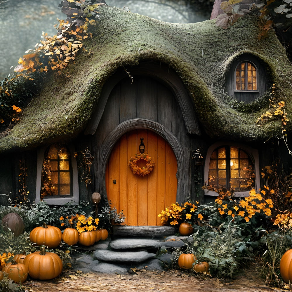 Autumn Backdrops Fairy Tale Pumpkin Cottage Backdrop UK GQ5-105
