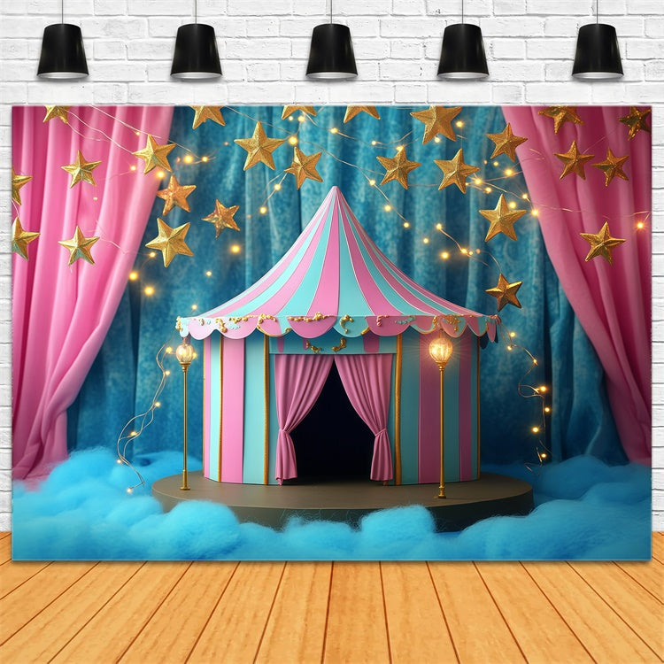 Carnival Tent Backdrop Dreamy Circus Night Show Backdrop UK GQ5-106