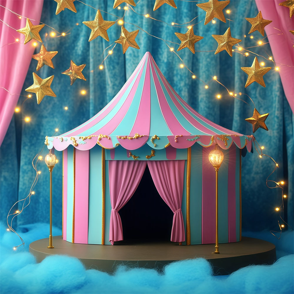 Carnival Tent Backdrop Dreamy Circus Night Show Backdrop UK GQ5-106