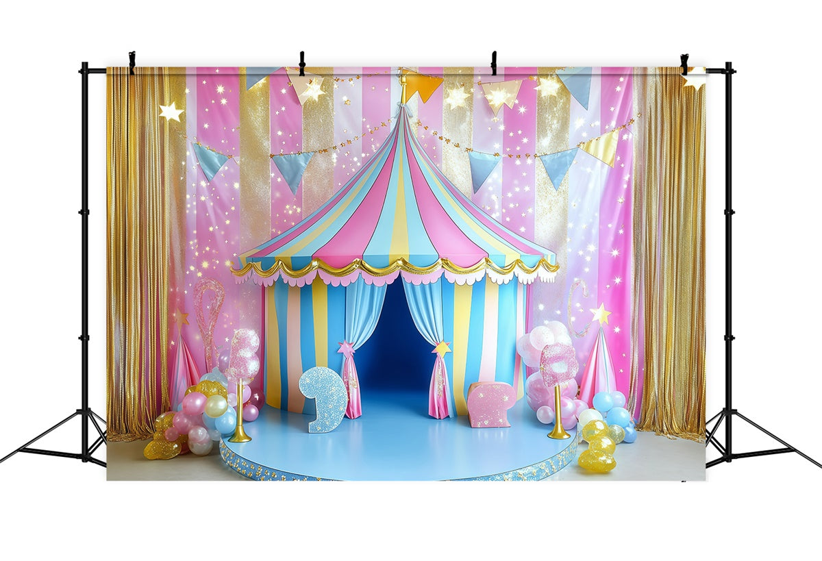 Carnival Tent Backdrop Candy Stripe Tent Sparkle Backdrop UK GQ5-122
