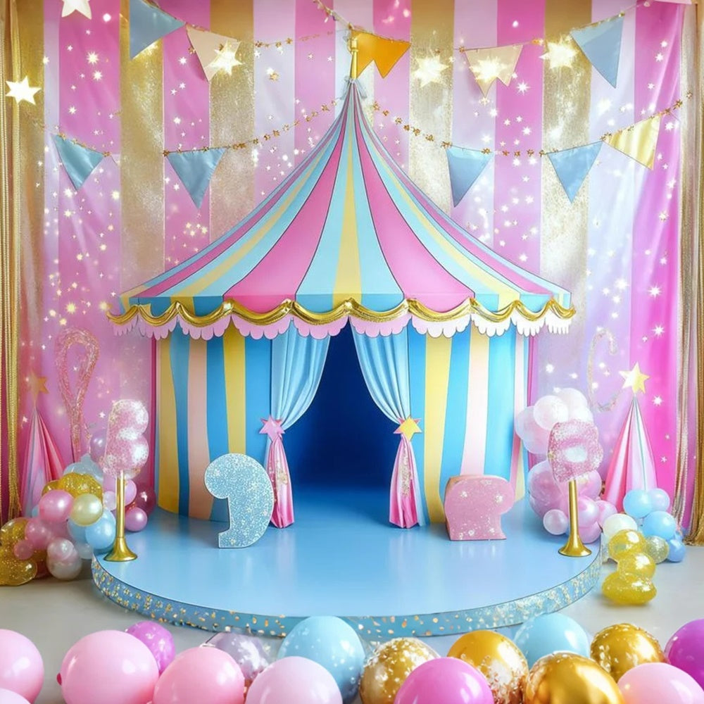 Carnival Tent Backdrop Candy Stripe Tent Sparkle Backdrop UK GQ5-122