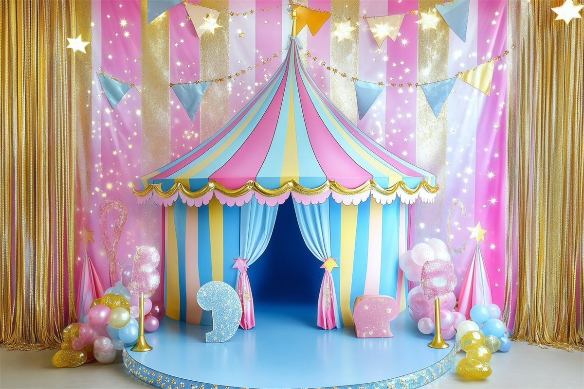 Carnival Tent Backdrop Candy Stripe Tent Sparkle Backdrop UK GQ5-122