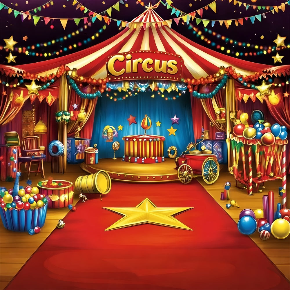 Circus Photo Backdrop Retro Circus Tent Stage Backdrop UK GQ5-128