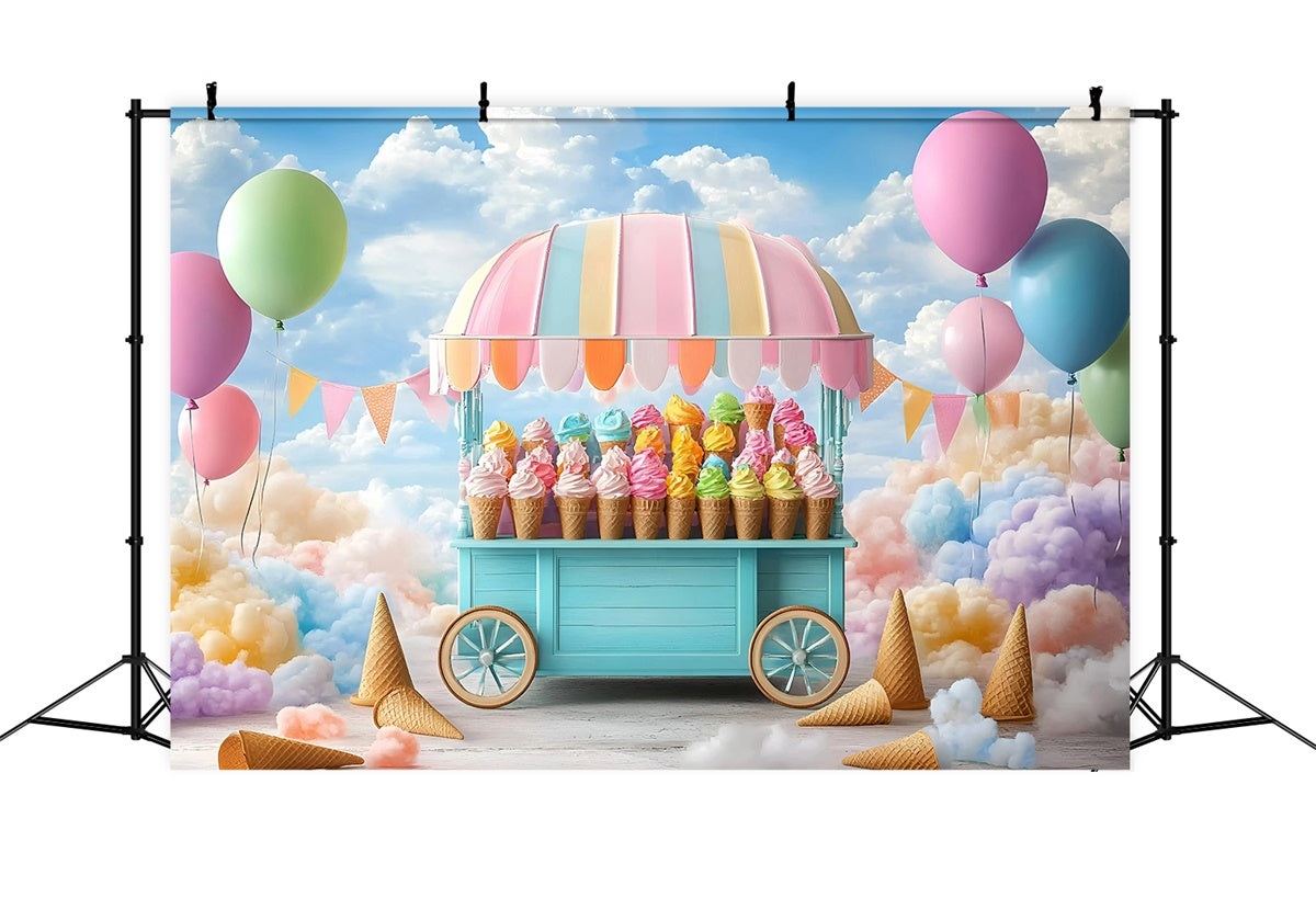 Newborn Photography Backdrop Ice Cream Carnival Backdrop UK GQ5-139