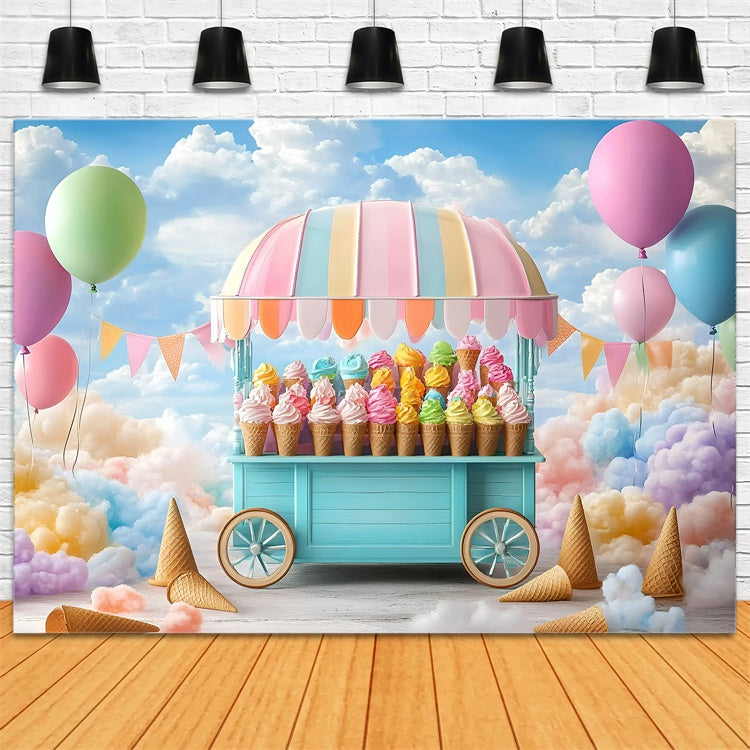 Newborn Photography Backdrop Ice Cream Carnival Backdrop UK GQ5-139